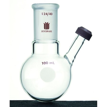 Synthware FLASK, ROUND BOTTOM, THREADED INLET, 14/20, 50mL. F141450